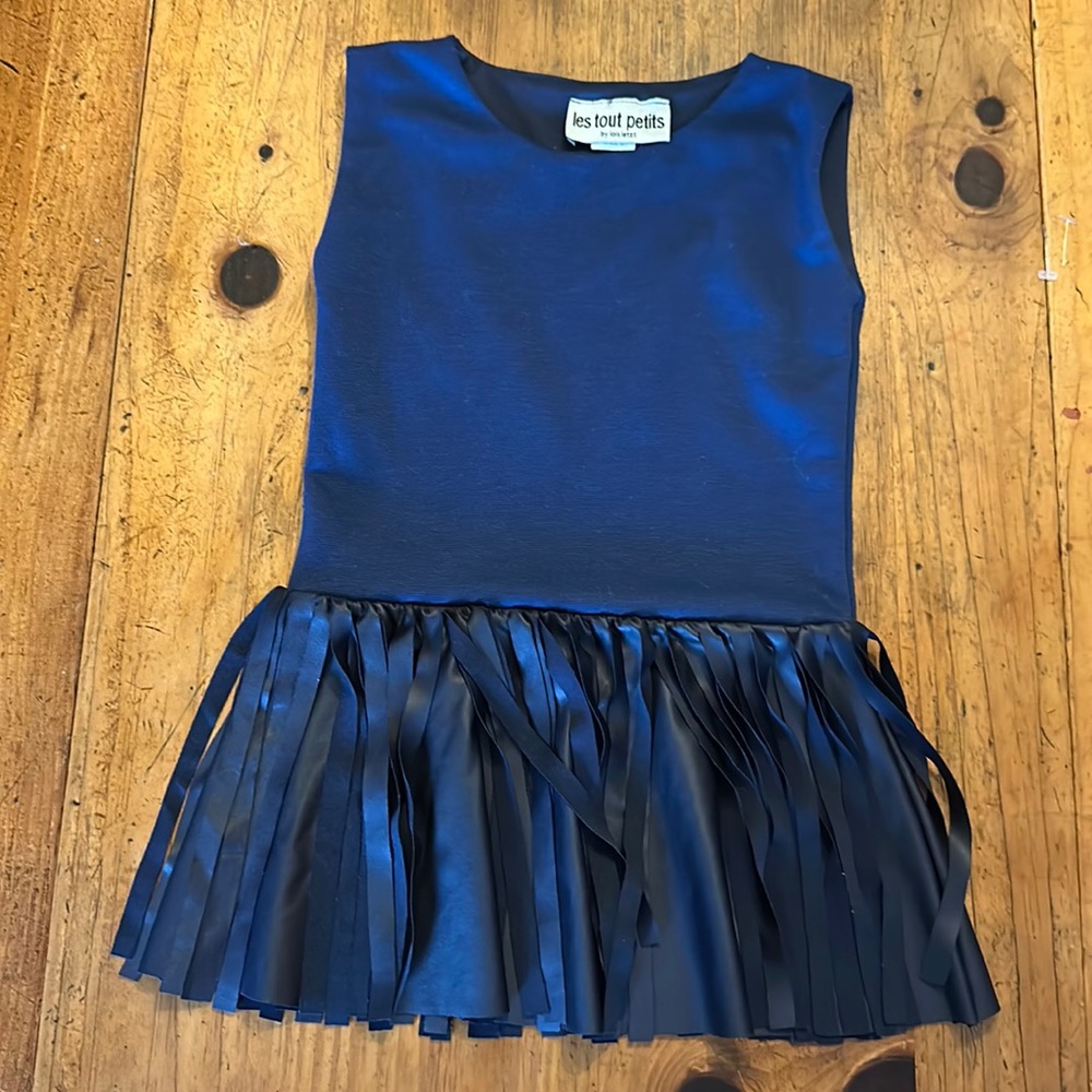 Les tout petits. Fringe dress.  brand new. Navy. Size 5